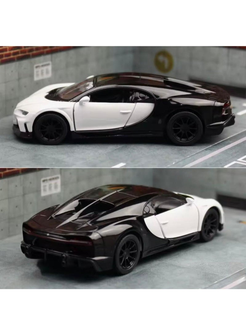 Kinsmart 1:38 Scale Door Openable Pull Back Action Bugatti Chiron Super Sport Diecast Metal Alloy Toy Car-White - Image 2