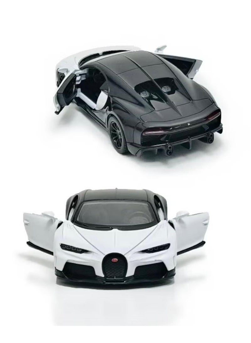Kinsmart 1:38 Scale Door Openable Pull Back Action Bugatti Chiron Super Sport Diecast Metal Alloy Toy Car-White - Image 4