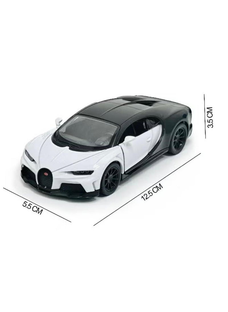 Kinsmart 1:38 Scale Door Openable Pull Back Action Bugatti Chiron Super Sport Diecast Metal Alloy Toy Car-White - Image 3