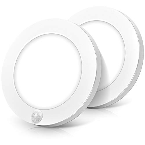 Brightever Motion Sensor LED Ceiling Light, 15W(100W Equivalent) & 1200LM, 3 Colors in 1(3000K/4000K/5000K), 7.5inch Flush Mount Lighting Fixture for Doorway, Stairway, Corridor, Pack of 2, Non-Dimmable, White - Image 1
