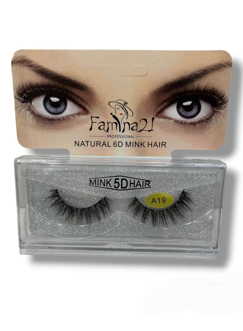 Famina21 Natural 6D/5D Mink Hair Eyelashes - Set of 30 Models (A19) - Image 1