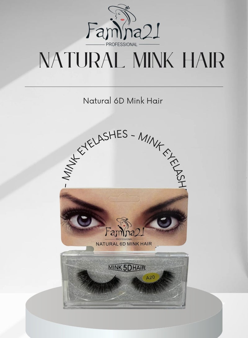 Famina21 Natural 6D/5D Mink Hair Eyelashes - Set of 30 Models (A19) - Image 2
