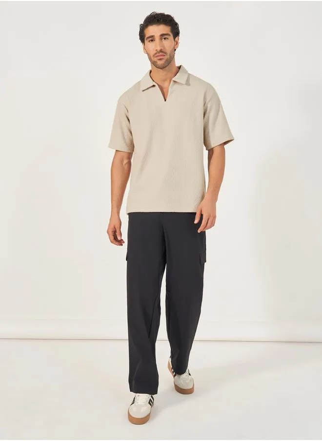 Styli Geometric Jacquard Relaxed Fit Polo