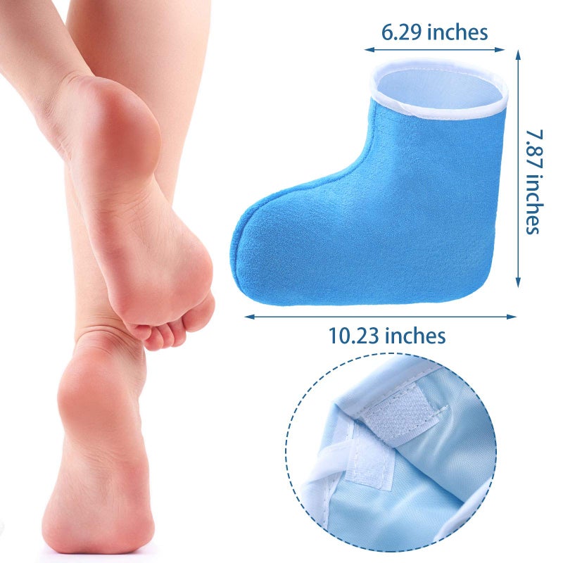 Geyoga Paraffin Wax Mitts for Hand and Feet Paraffin Mitts and Booties Terry Cloth Booties Essential Oil Gloves for Hand Foot Care Spa Pedicure Thermal Treatment Wax Accessories(Blue) - Image 3