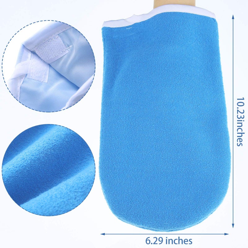 Geyoga Paraffin Wax Mitts for Hand and Feet Paraffin Mitts and Booties Terry Cloth Booties Essential Oil Gloves for Hand Foot Care Spa Pedicure Thermal Treatment Wax Accessories(Blue) - Image 2