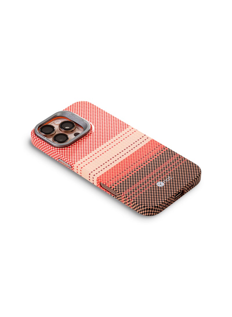 YNOT iPhone 15 Pro Kevlar Fiber Case with MagSafe and Stand - Orange Gradient - Image 2