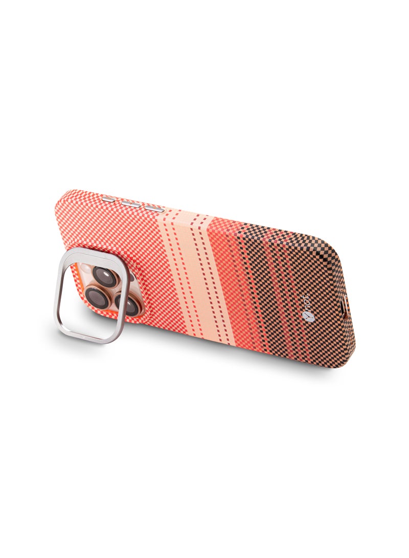 YNOT iPhone 15 Pro Kevlar Fiber Case with MagSafe and Stand - Orange Gradient - Image 3