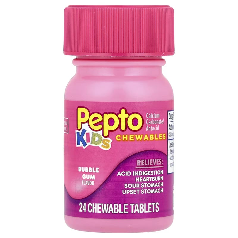Pepto Bismol Kids Acid Indigestion, Heartburn, Sour Stomach, Upset Stomach Relief Medicine, Bubblegum Flavor, 24 Chewable Tablets (Packaging May Vary) - Image 4
