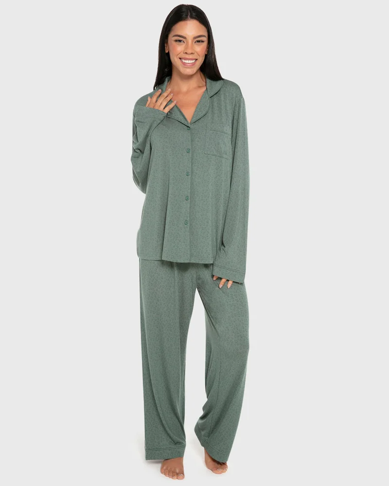 Isla & Evie Isla & Evie Modal Two-Piece Long Pajama Set