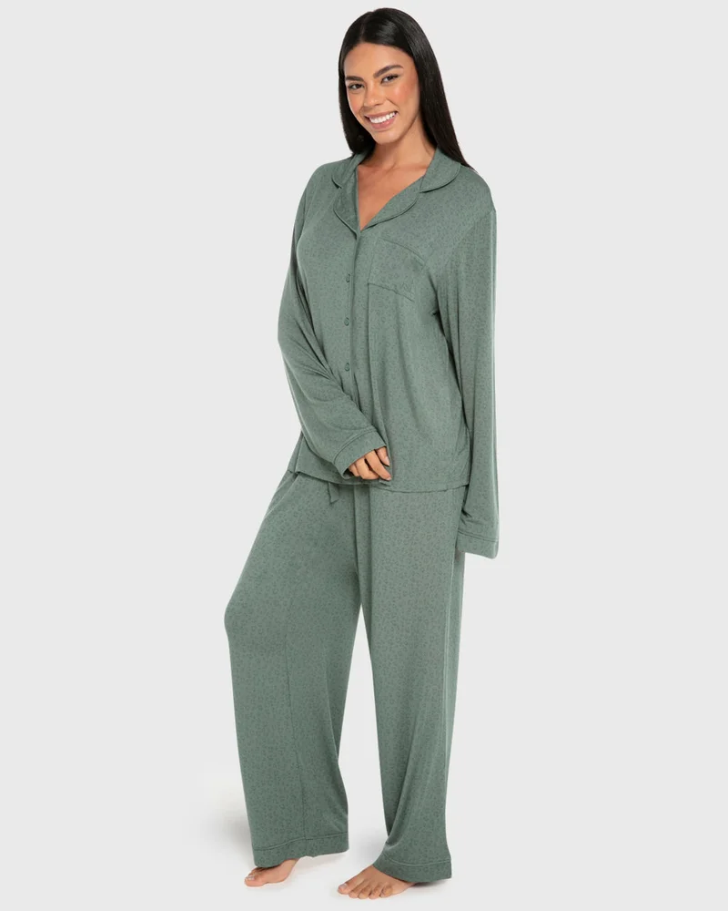 Isla & Evie Isla & Evie Modal Two-Piece Long Pajama Set