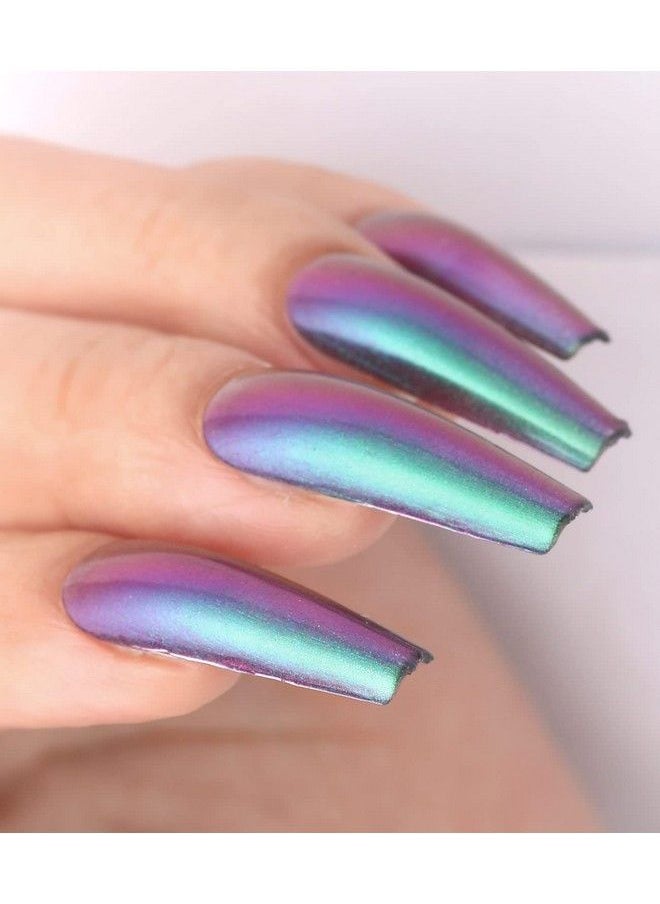 MAJOR DIJIT Chameleon Nail Polish Holographic Glitter Quick Dry Nail Polish Shimmer Iridescent Chrome Nail Art Varnish (02)  - Image 5