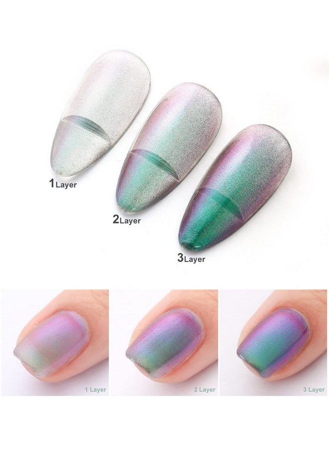 MAJOR DIJIT Chameleon Nail Polish Holographic Glitter Quick Dry Nail Polish Shimmer Iridescent Chrome Nail Art Varnish (02)  - Image 4