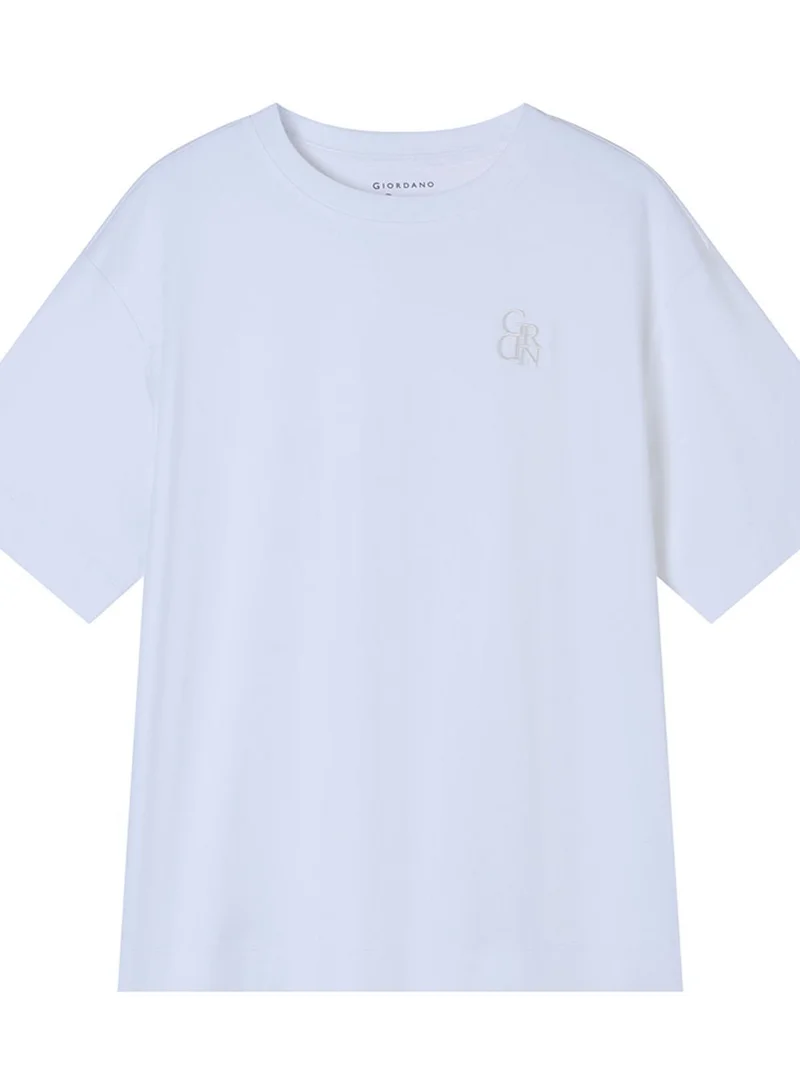 GIORDANO Women’s Embroidered Cotton Liquid Touch Tee