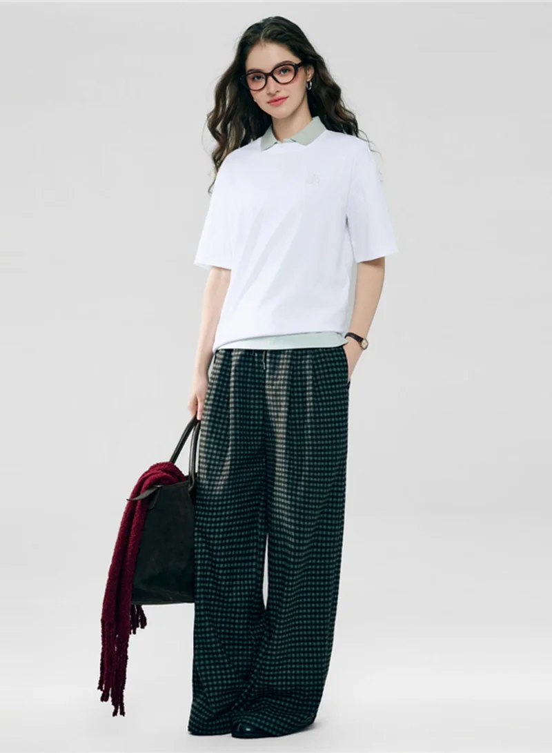 GIORDANO  Women’s Embroidered Cotton Liquid Touch Tee for Women | Best Price UAE