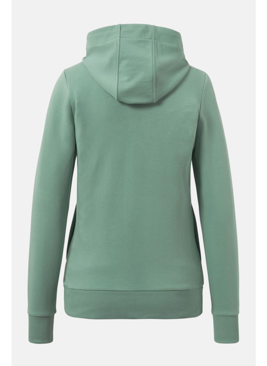 Tchibo Women Hooded Plain Long Sleeve Sweatshirt, Mint Green  - Image 2
