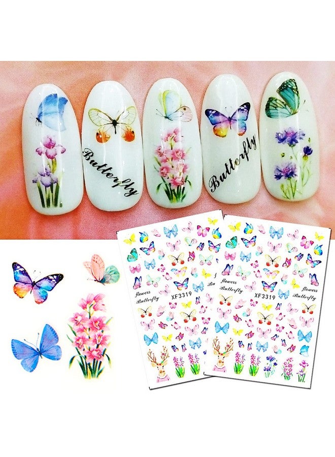اكترول ملصقات أظافر فنية على شكل فراشة من الأكريليك بتصميمات وإكسسوارات، 12 ورقة ذاتية اللصق، ملصقات أظافر ثلاثية الأبعاد، ديكورات للنساء والفتيات - Image 4