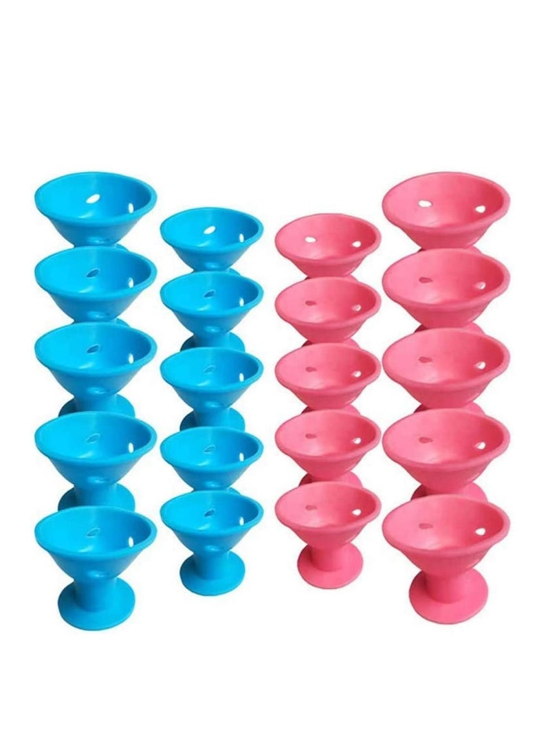 NIBEMINENT 20 Pcs Silicone Hair Curlers Set,Magic Rollers No Heat Easy Styling Sleep In Creative DIY Tools - Image 1