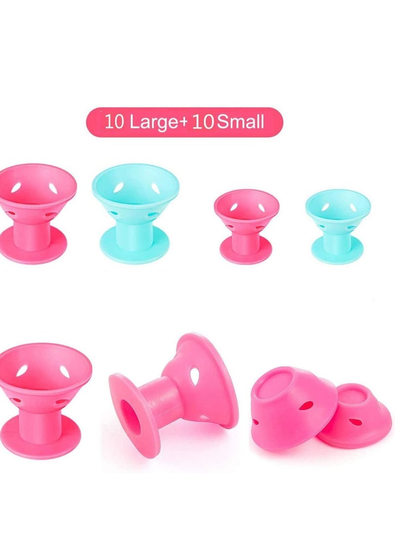 NIBEMINENT 20 Pcs Silicone Hair Curlers Set,Magic Rollers No Heat Easy Styling Sleep In Creative DIY Tools - Image 4
