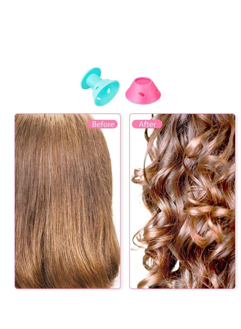 NIBEMINENT 20 Pcs Silicone Hair Curlers Set,Magic Rollers No Heat Easy Styling Sleep In Creative DIY Tools - Image 5