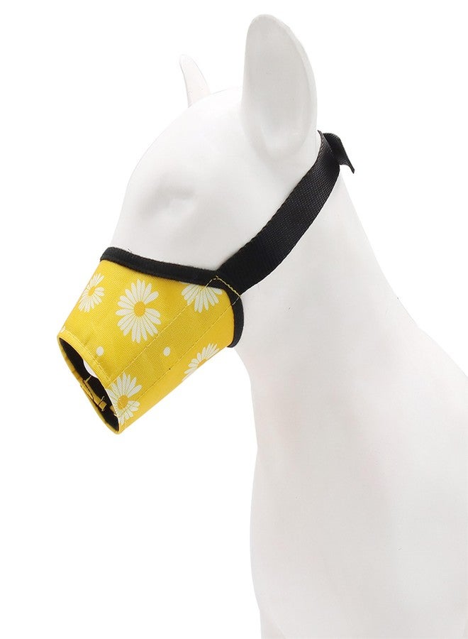 ACFELT Dog Muzzle,Soft Nylon Print Dog Muzzles for Small Medium & Large Dogs. Breathable Adjustable Loop Pets Muzzle to Prevent Biting Barking and Chewing,Ideal for Vet Visit & Training (Yellow, 3#S) - Image 4