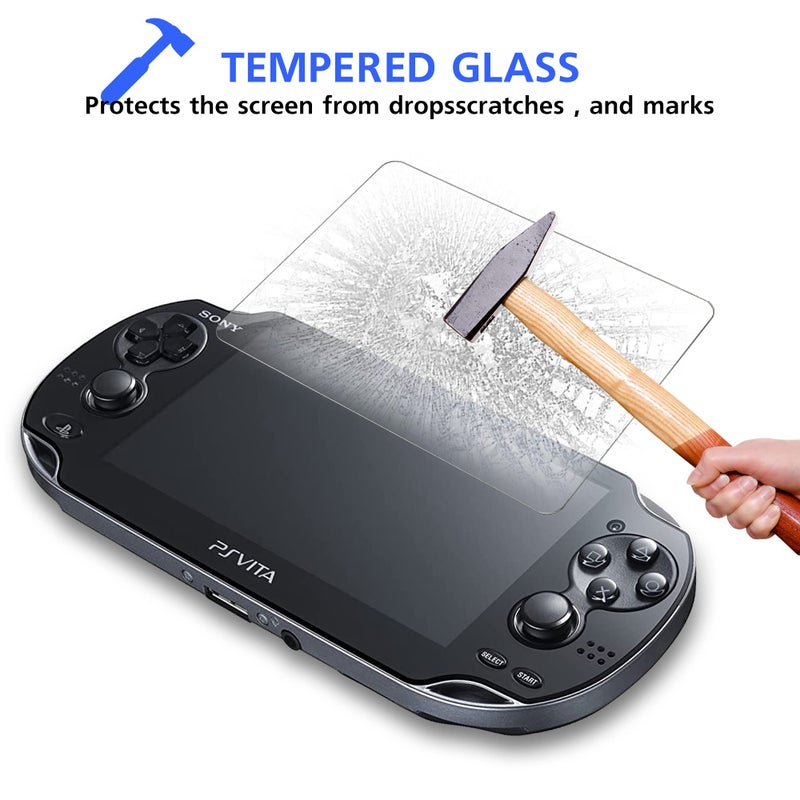 Xahpower PS Vita 1000 Screen Protector, 9H Tempered Glass Front Screen Protector and HD Clear PET Back Screen Protective Film for Sony PlayStation Vita 1000 - Image 3