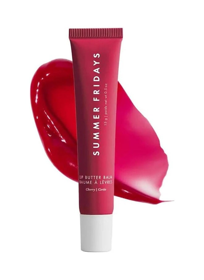 SUMMER FRIDAYS - Lip Butter Balm - Conditioning Lip Mask and Lip Balm for Instant Moisture, Shine and Hydration - Sheer-Tinted, Soothing Lip Care - Cherry (0.5 oz / 15 g) - Image 1