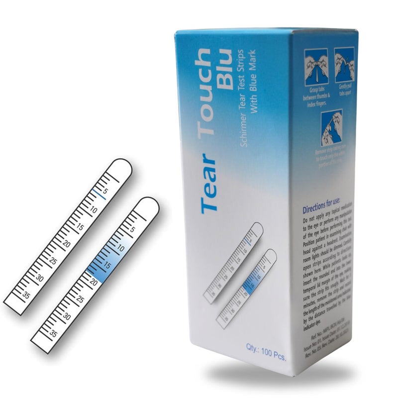 شرائط اختبار شيرمر للدموع KASHSURG مع علامة زرقاء 100 شريط معقم