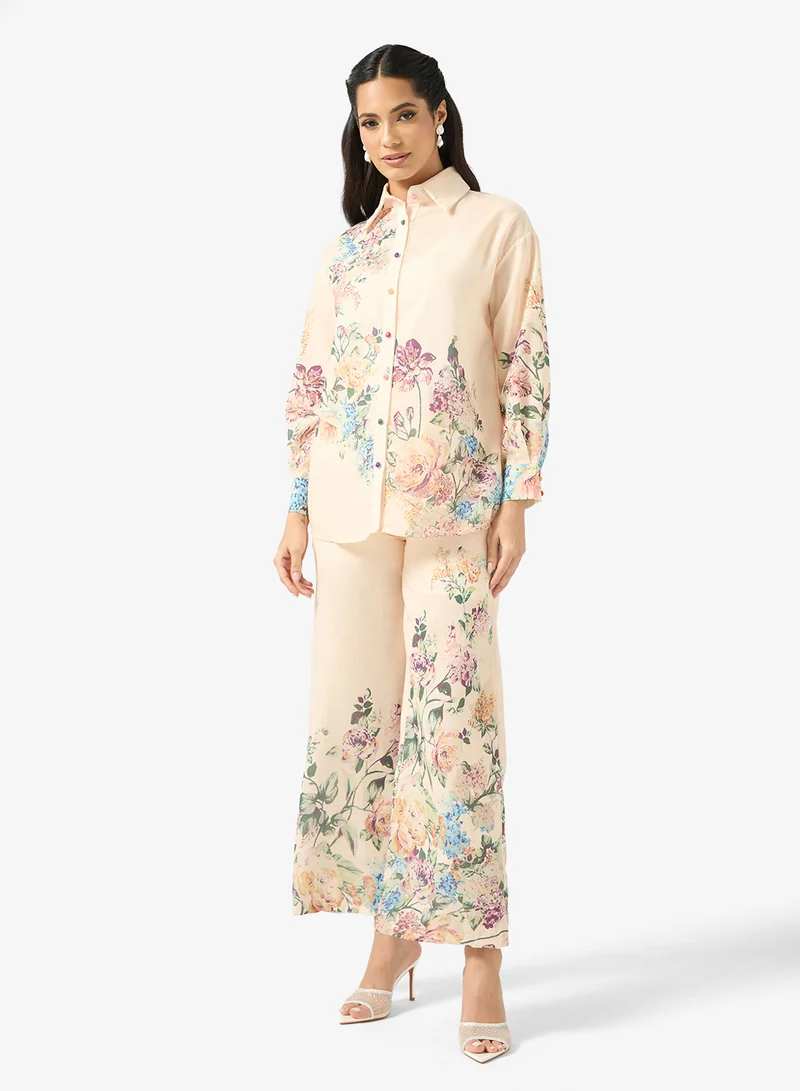 Floral Print Top & Pants Set