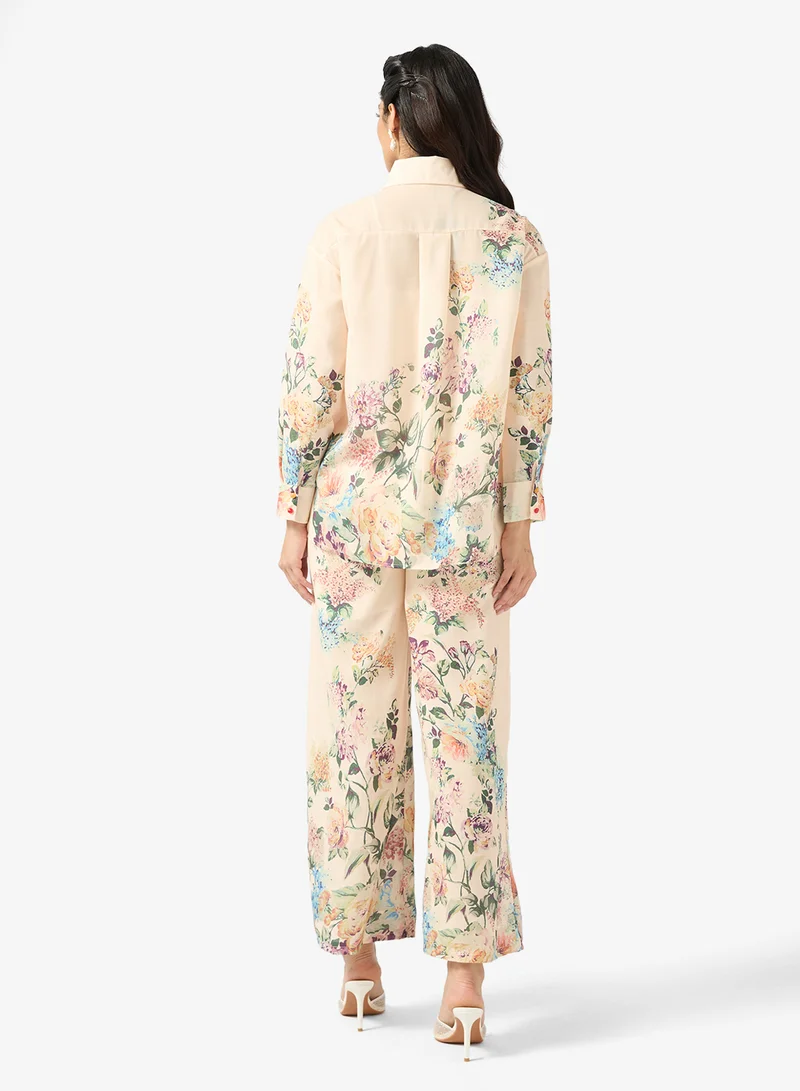 Khizana Floral Print Top & Pants Set