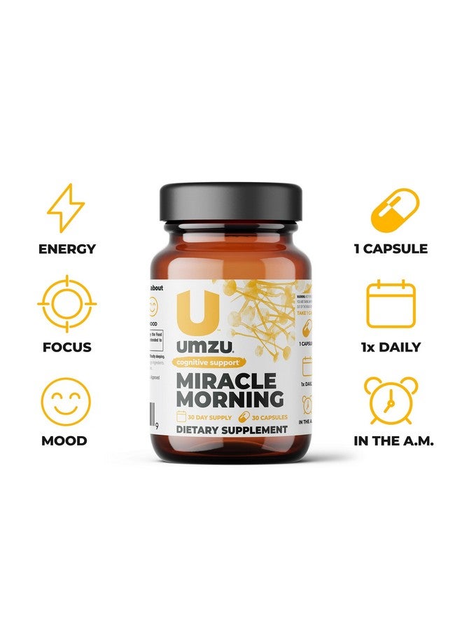 أومزو مكمل الطاقة الصباحية UMZU Miracle مع الكافيين ومعززات الطاقة | 150 مجم من الكافيين يدعم التركيز والإنتاجية والمزاج طوال اليوم (كمية تكفي لمدة 30 يومًا | 30 كبسولة) - Image 4
