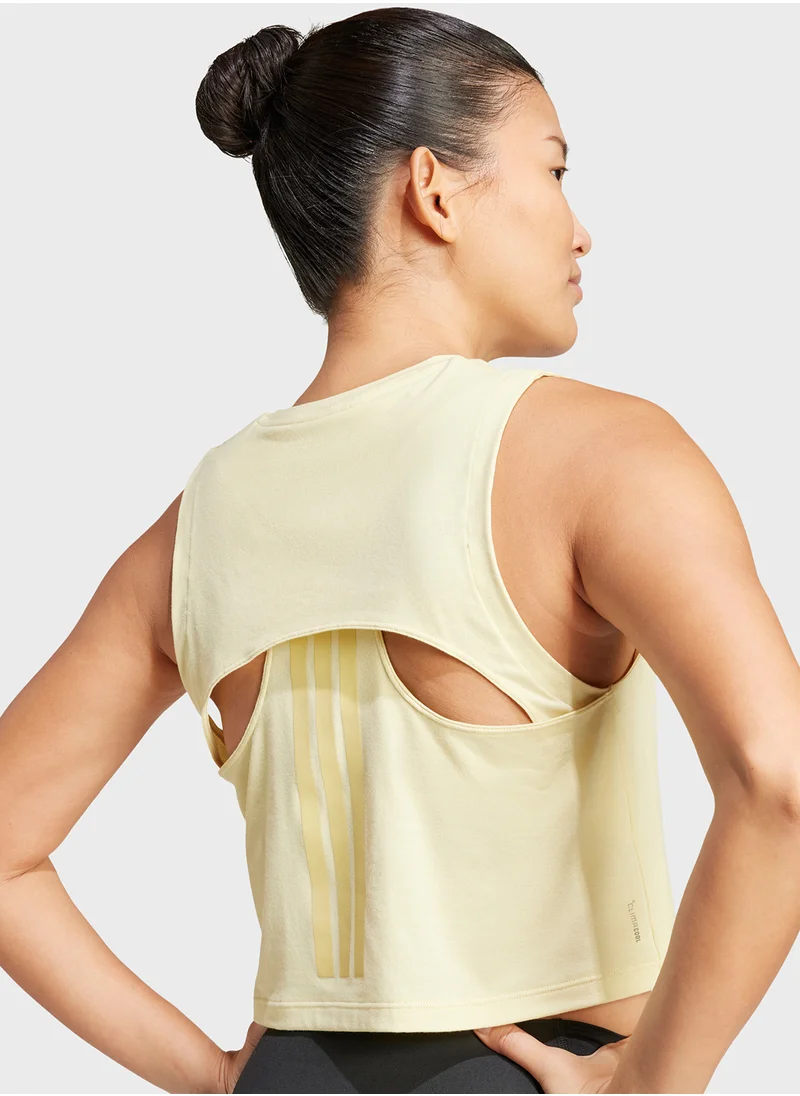 Adidas Power 3 Stripe Boxy Tank Top