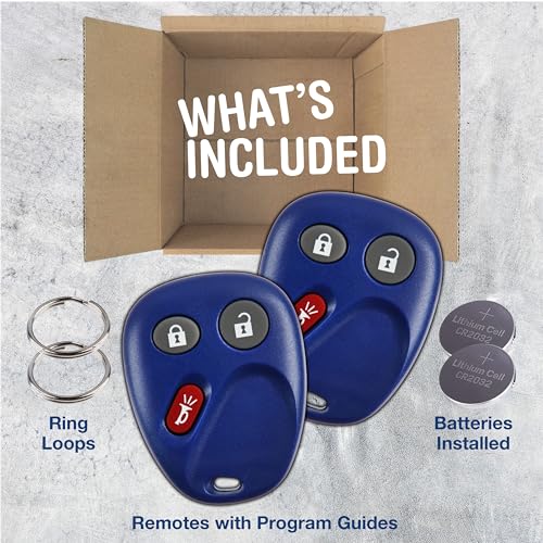 KeylessOption 2X KeylessOption Key Fob for 2003 2004 2005 2006 2007 Cadillac Escalade Chevrolet Chevy Equinox Silverado Suburban Tahoe GMC Sierra Yukon Pontiac Remote, 3-Button LHJ011, Programming Guide Included - Image 2