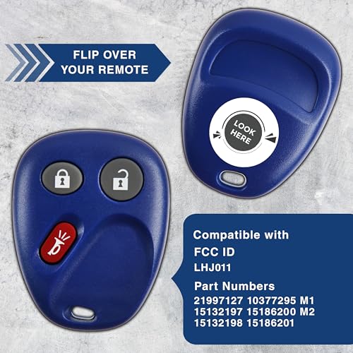 KeylessOption 2X KeylessOption Key Fob for 2003 2004 2005 2006 2007 Cadillac Escalade Chevrolet Chevy Equinox Silverado Suburban Tahoe GMC Sierra Yukon Pontiac Remote, 3-Button LHJ011, Programming Guide Included - Image 4