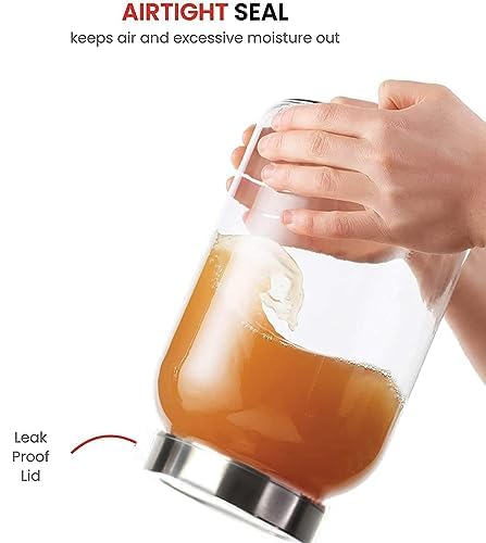 Vency Glass Jar 3000 ml | Round Jars for kitchen | Transparent Containers for Kitchen Pantry, Flour, Cereal, Masala, Dry Fruits | See Through Cap | Set of 2 - Image 5