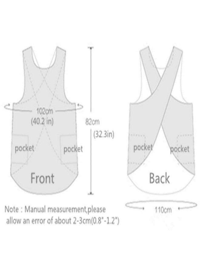 KKTOCHVC Shortened Design Apron, Japanese Style Soft Cotton Linen Apron with Two Side Pockets, X Cross Halter Apron, Kitchen Cooking Clothes Present for Women DIY Project, Crafting, Cooking, Baking(Navy Blue) - Image 5