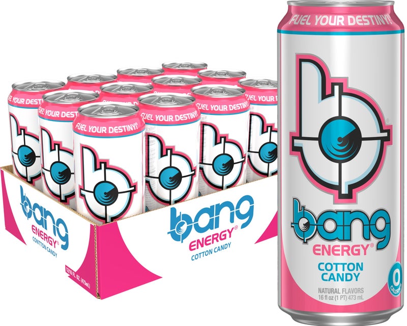Bang Energy Cotton Candy, Sugar-Free Energy Drink, 16-Ounce (Pack of 12) - Image 3