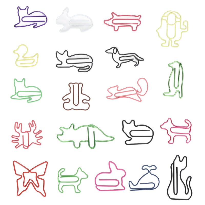 Colorful Metal Paper Clips 100pcs Assorted Shapes For Office School Party Invitations - Image 2