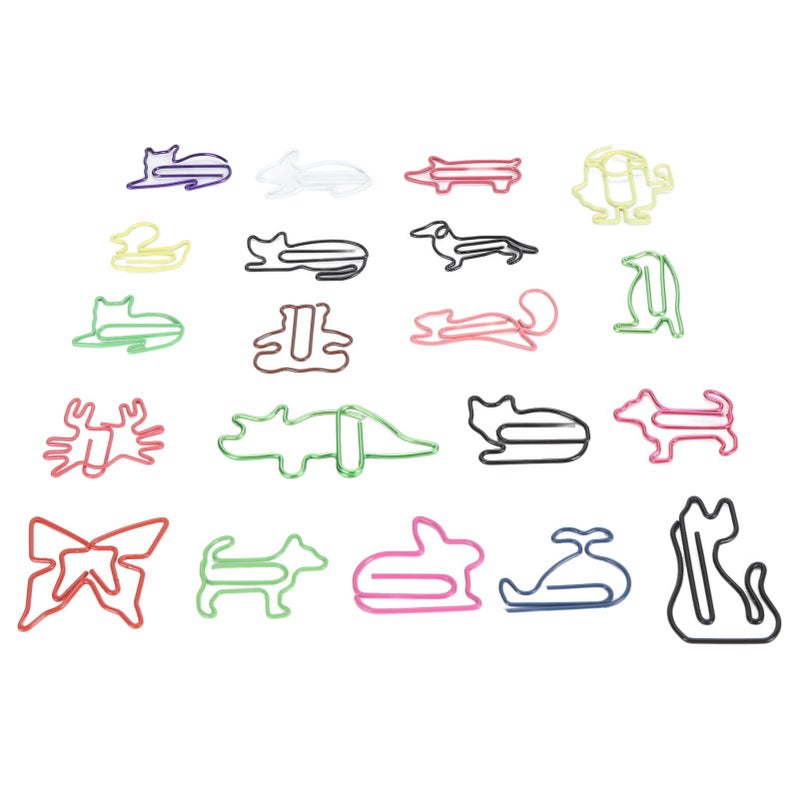 Colorful Metal Paper Clips 100pcs Assorted Shapes For Office School Party Invitations - Image 4