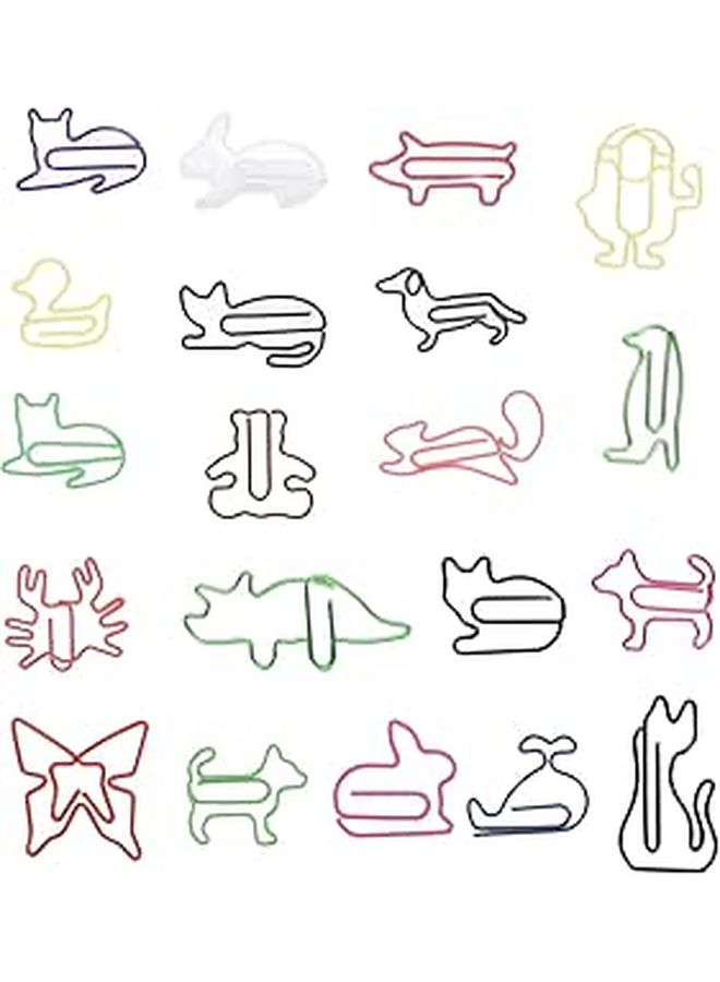 Colorful Metal Paper Clips 100pcs Assorted Shapes For Office School Party Invitations - Image 1