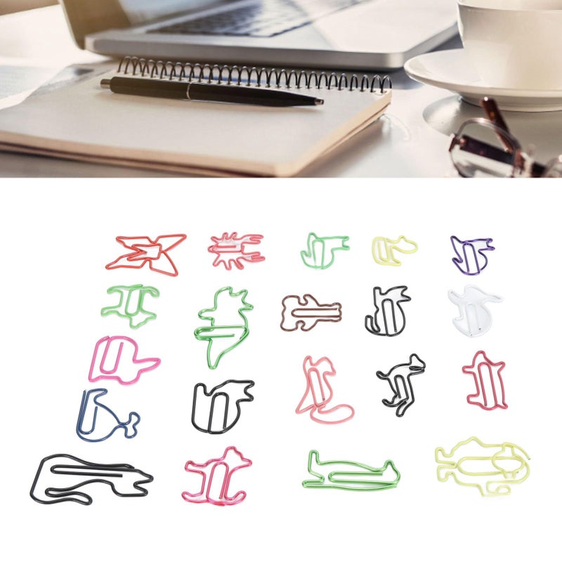 Colorful Metal Paper Clips 100pcs Assorted Shapes For Office School Party Invitations - Image 5