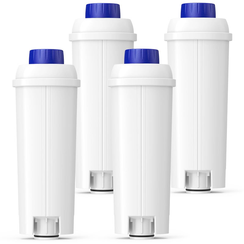 Beckacher DLSC002 Water Filter Replacement Compatible With Delonghi Coffee Machine Filter Activated Carbon Softener For De'longhi Magnifica evo, Dinamica, Eletta, ECAM, ESAM, ETAM, Bco410/420, Ec680/800, 4 Pack - Image 1