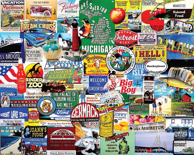White Mountain Puzzles I Love Michigan - 1000 Piece Jigsaw Puzzle - Image 1