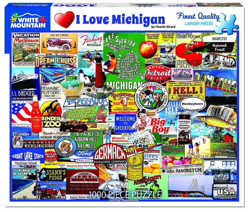White Mountain Puzzles I Love Michigan - 1000 Piece Jigsaw Puzzle - Image 2