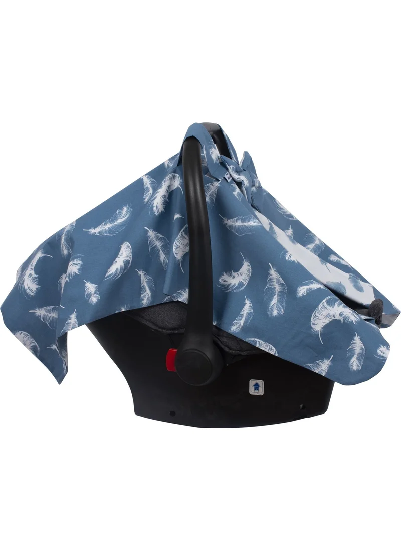Sevi Bebe Sevibebe Bow Baby Carriage Cover Feather Pattern