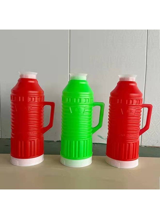 Generic - Thermos Bottle Shell Plastic Thermos Bottle Shell Student Dormitory Bottle Teapot Household Old-fashioned Thermos Large Capacity-Color:Duckbill Model (2l Red Shell + Stopper) 2 Pieces-Capacity:Default - Image 1