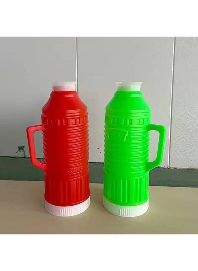Generic - Thermos Bottle Shell Plastic Thermos Bottle Shell Student Dormitory Bottle Teapot Household Old-fashioned Thermos Large Capacity-Color:Duckbill Model (2l Red Shell + Stopper) 2 Pieces-Capacity:Default - Image 1