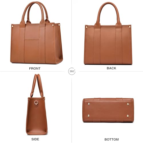 COCIFER The Tote Bag Crossbody Purses for Women Shoulder Bag Handbags PU Leather Top Handle Bags with zipper (Brown) - Image 4