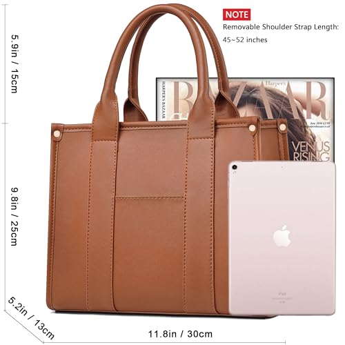 COCIFER The Tote Bag Crossbody Purses for Women Shoulder Bag Handbags PU Leather Top Handle Bags with zipper (Brown) - Image 5