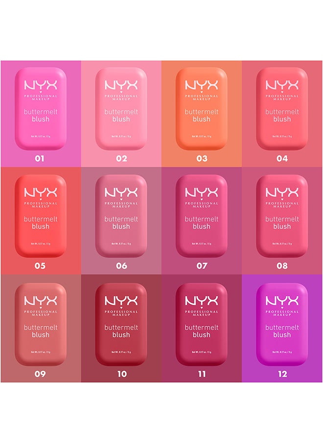 NYX PROFESSIONAL MAKEUP - Buttermelt Blush, Powder Blush, Up To 12 H Wear, Fade & Transfer Resistant, My Butta Half - Image 1