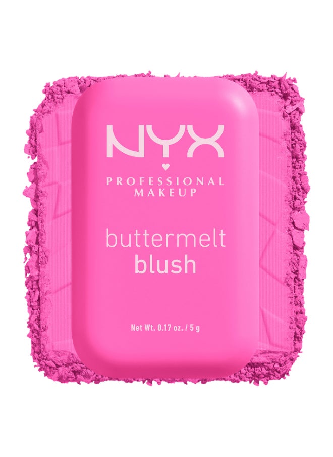 NYX PROFESSIONAL MAKEUP - Buttermelt Blush, Powder Blush, Up To 12 H Wear, Fade & Transfer Resistant, My Butta Half - Image 1